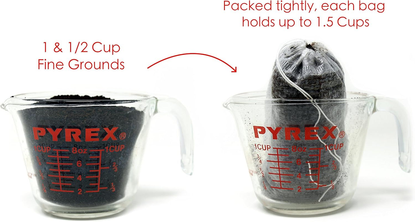 No Mess Cold Brew Coffee Filters - Disposable Biodegradable Fine Mesh Brewing Bags for French/Cold Press