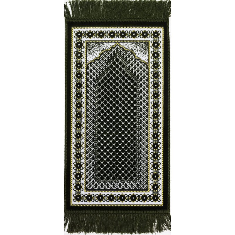 Modefa Turkish Islamic Velvet Prayer Rug - Soft Small Child Praying Carpet - Muslim Janamaz Sajada for Kids & Toddlers - Ramadan or Eid Gift for Boys & Girls - Lattice (Vine Swirl Turquoise)