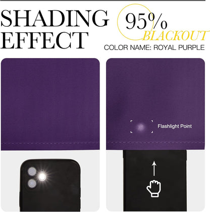 NICETOWN Royal Purple Blackout Curtains - Thermal Insulated Long Drapes, 120" Length, 2 Panels, 55" Wide