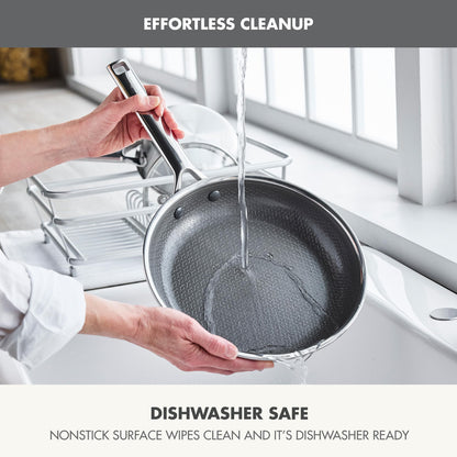 GreenPan Hybrid 10” Nonstick Stainless Steel Frying Pan, APEX Tri-Ply Thermobond PFAS-Free Ceramic Skillet, Induction & All Cooktop Compatible, Oven Temp to 850°F, Dishwasher Safe, Silver