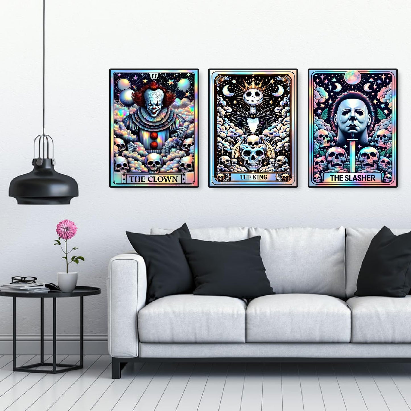 6 Packs Halloween Diamond Painting Kits for Adults, DIY Horror Diamond Art Kits for Beginners, 5D Full Drill Crystal Arts and Crafts Gem Art Painting Kits for Home Wall Decor Festival Gift (30*40cm)