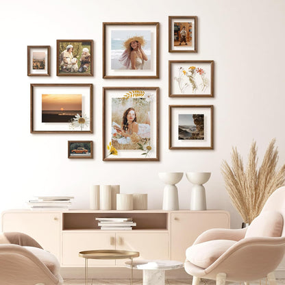 8x10 2x3 4x6 5x7 6x8 8''x10'' Axeman Floating Picture Frame - Solid Oak Wood Picture Frame, Double Tempered Glass Photo
