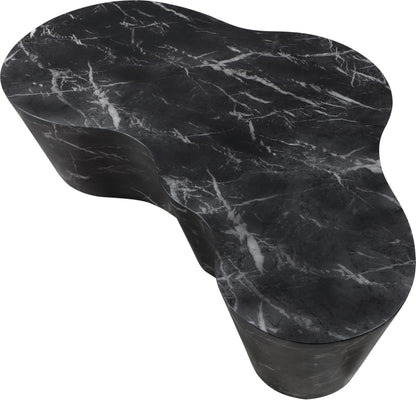 Meridian Furniture 99033Black-CT Monza Collection Art Deco Marble Finish Indoor/Outdoor Concrete Coffee Table, 59.5" W x 30.5" D x 15" H, Black