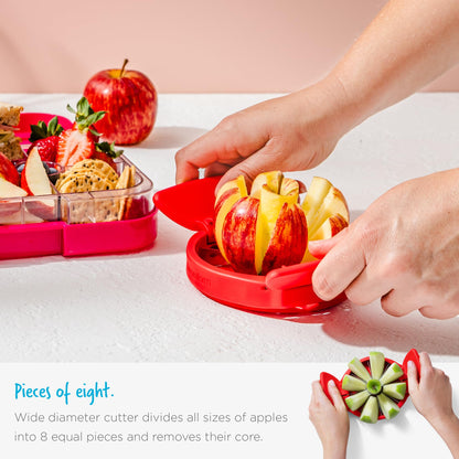 Dreamfarm Flapple Fold-Flat, Space-Saving Apple Corer & 8-Piece Apple Slicer - Red