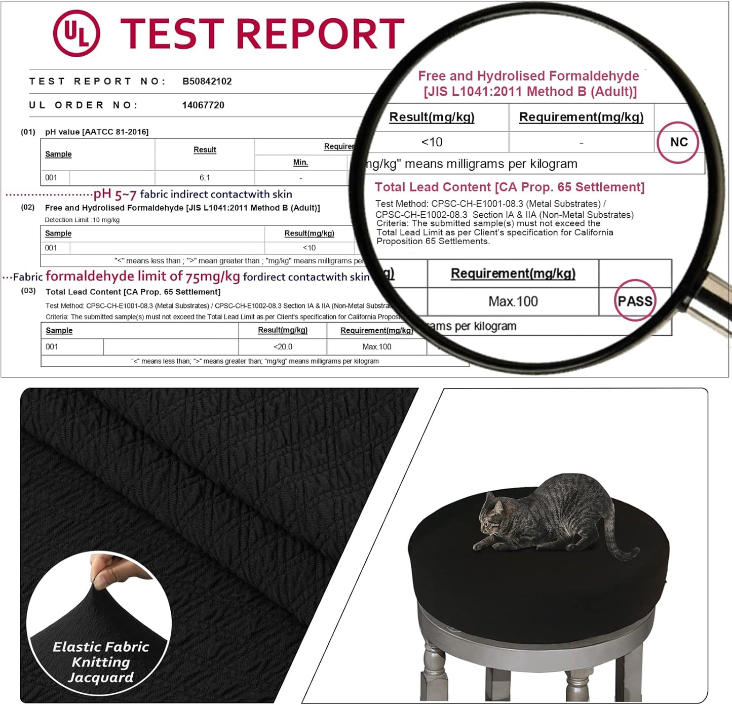 4 Dia.14-16, 4 Counts, BUYUE pcs Bar Stool Covers Luxury Crease-Resistant Jacquard Fabric Stretch Washable Vanity Stool