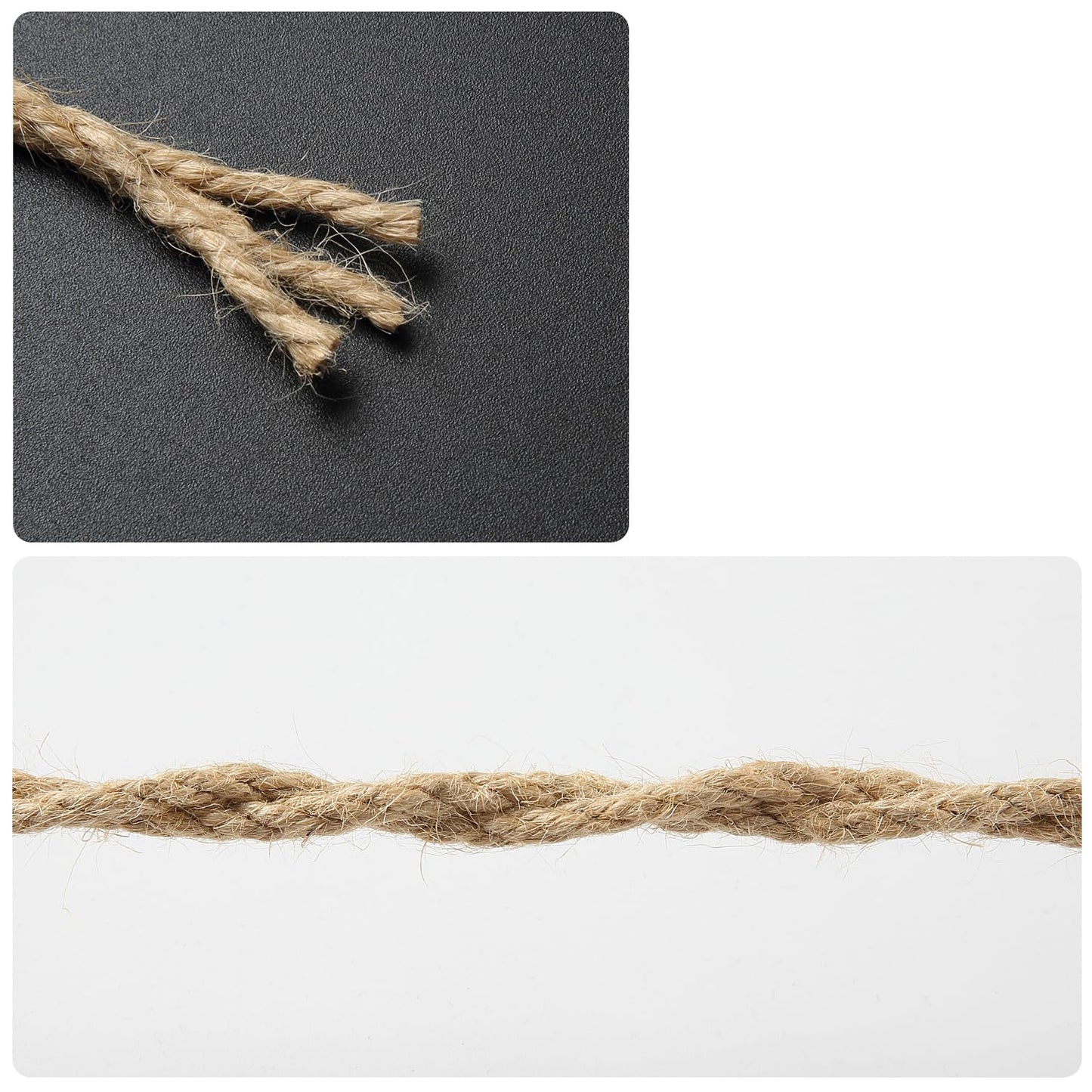 NorthPada 1/4 in (6 mm) X 164 Ft (50 Meters) Natural Sisal Hemp Rope Heavy Duty Thick Twine for Cat Scratcher Post Tree, Garden, Binding, Crafts Packing Material