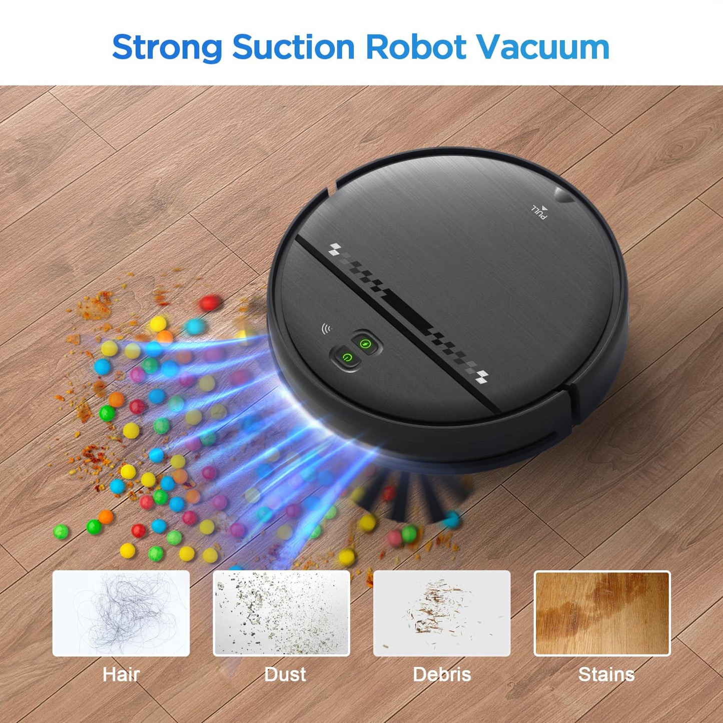 Robot Vacuum and Mop Combo, 2-in-1 Robot Vacuum Cleaner, Perfect for Pet Hair, Hard Floor and Carpet, Anti-Bump, Anti-Fall, App, Voice and Remote Control