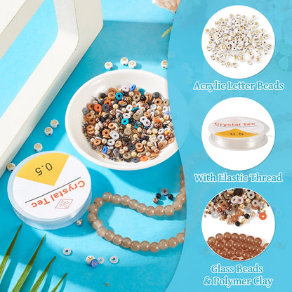 Spritewelry Friendship Bracelet Making Kit with Glass Seed Beads 8mm Clay Beads Bracelet Making Kit for Adults Letter Bead for Jewelry Making DIY Crafts Gift Supplies 1 Bag