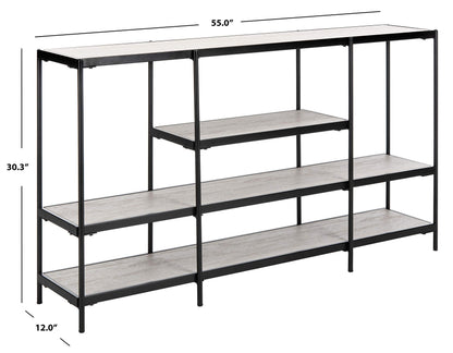 Safavieh Home Petra Beige and Matte Black 3-tier Console Table