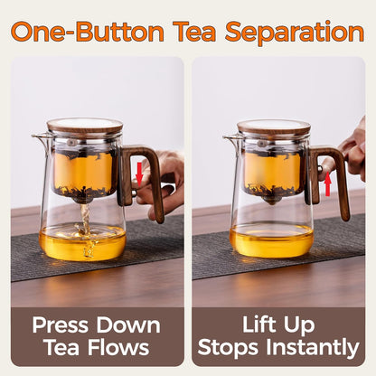 27 oz (800 ml) Enchanted Tea Pot, Magic Tea Pot for Loose Leaf Tea Steeper, Heat Resistant Borosilicate Glass Teapot