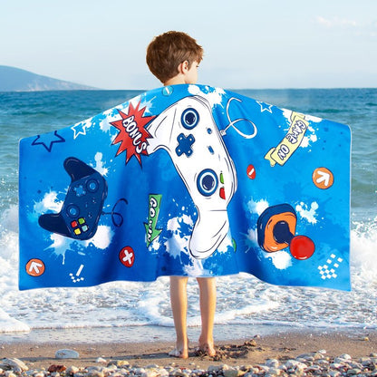 WERNNSAI Game Kids Beach Towel for Boys - 30” x 60” Quick Dry Sand-Free Swim Towels for Boys Super Soft Absorbent Towel, Pool Camping Travel Bath Towel for Outdoor Sports Picnic