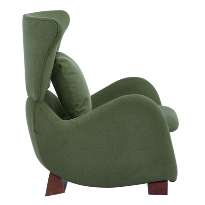 Merax Modern Accent Chair with Pet Cave & Storage, Dual-Layer Design Living Room Lounge Chair with Plush Polyester Fabric, Stylish Reading Chair for Cozy Nook, Home Office & Bedroom, Green