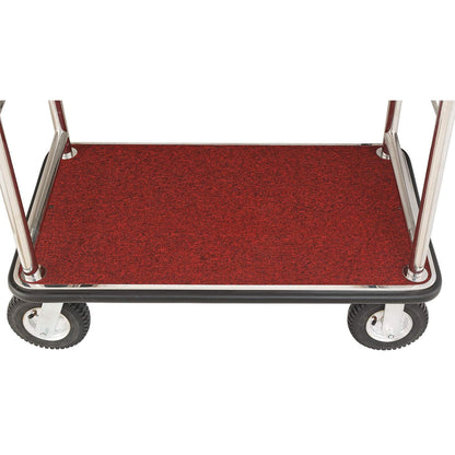 Global Industrial Silver Stainless Steel Bellman Cart Curved Uprights 8" Pneumatic Casters, 41-1/4"L x 24" W x 75" H, Hotel Luggage Cart for Commercial Use, Condos, Resorts