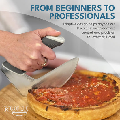 NULU Ergonomic Kitchen Knife for Arthritis & Weak Hands — Adaptive Multi-Grip, Low Strain, Chef's Knife with Sheath