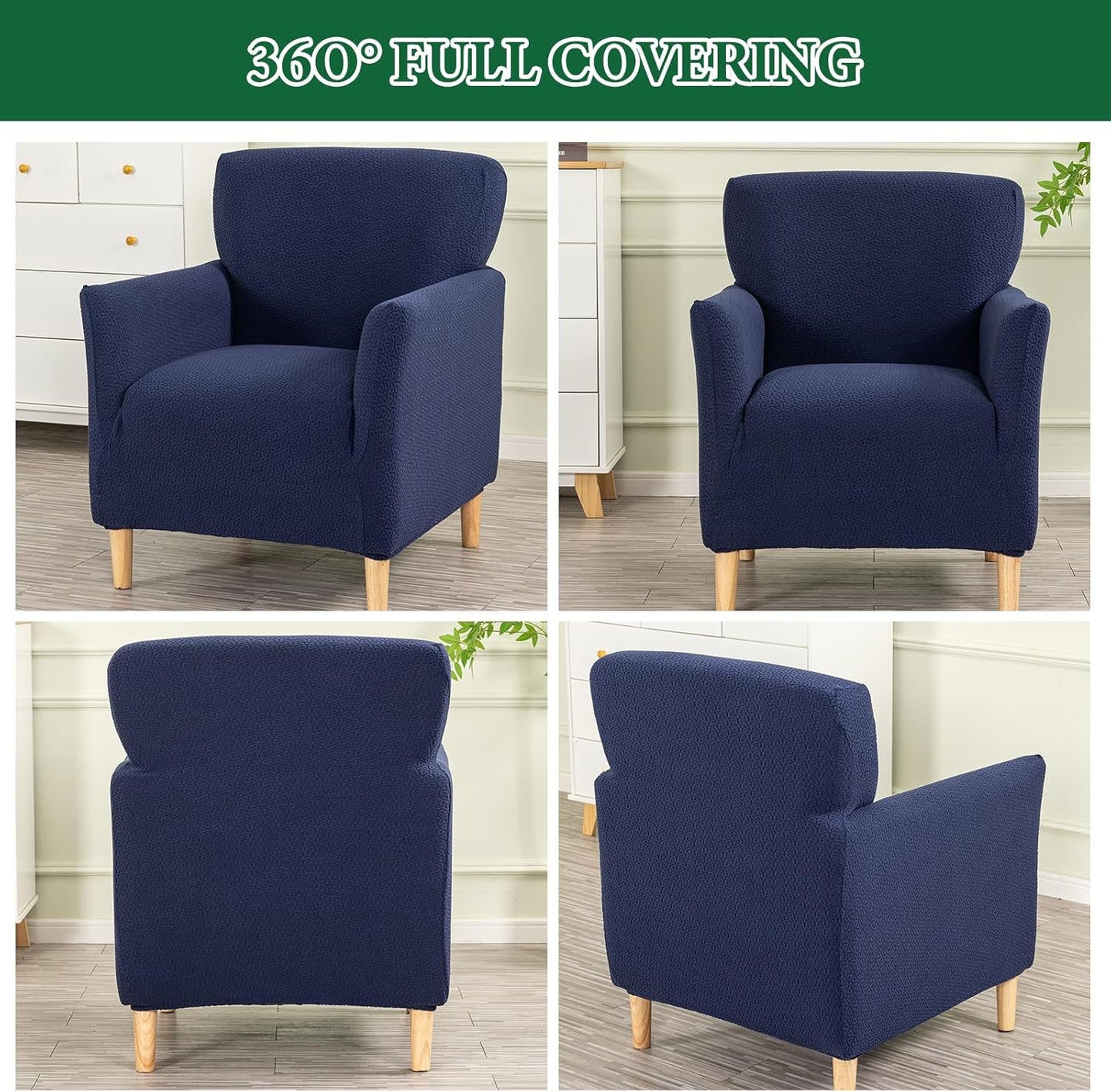 1 Blue,1PC) Stretch Chair Covers with Arms Piece Accent Chair Cover Banquet Armchair Slipcover Ice Patterned Jacquard
