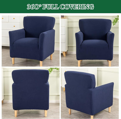 1 Blue,1PC) Stretch Chair Covers with Arms Piece Accent Chair Cover Banquet Armchair Slipcover Ice Patterned Jacquard