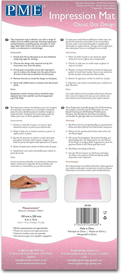 PME Classic Dot Design Impression Mat for Cake Decorating