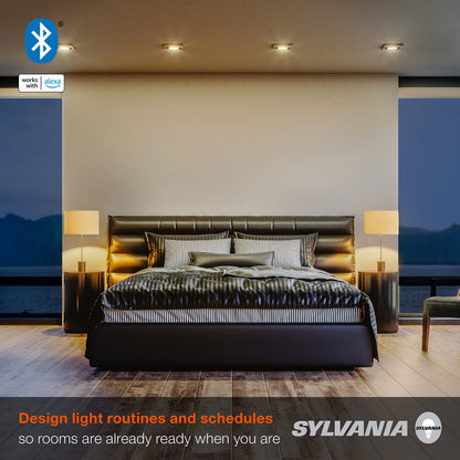 SYLVANIA Bluetooth Mesh LED Smart Light Bulb, One Touch Set Up, A19 60W Equivalent, E26, RGBW Full Color & Adjustable White, Works with Alexa Only - 2 Count (Pack of 1) (75760)