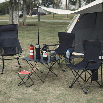 Damei century Folding Camping Chairs- Lightweight, Portable Chair for Beach, Lawn, Outdoor Sports, 2PCS Black