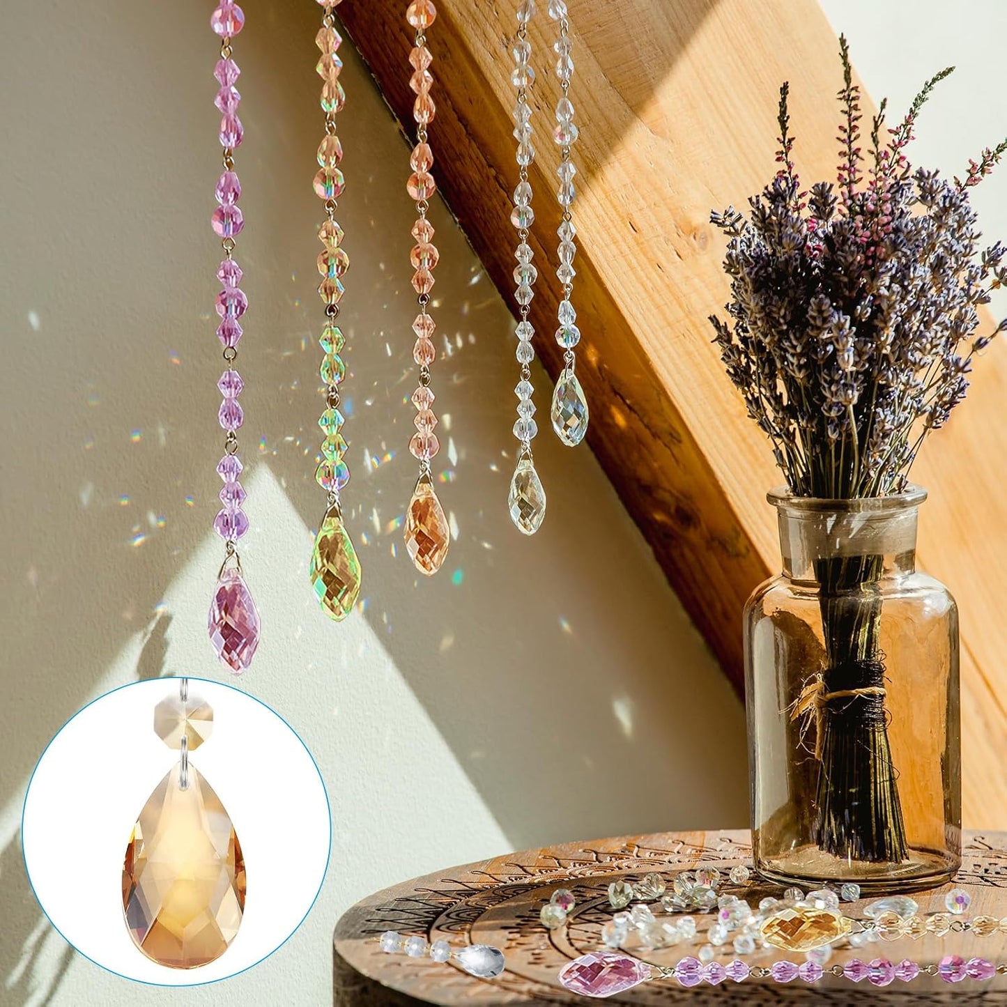 10 Pack 85mm 38mm PATIKIL Teardrop Crystal Chandelier Pendants Beads, Length Chandelier Prisms Parts Ornaments Hanging