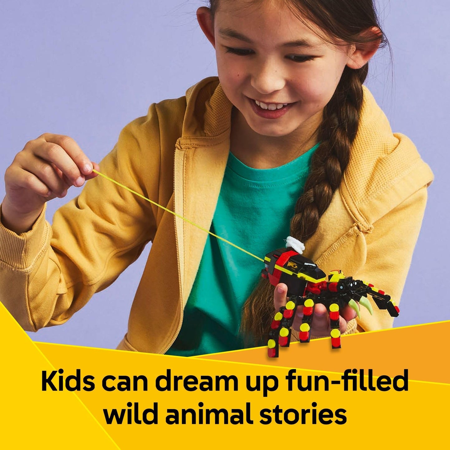 LEGO Creator 3 in 1 Wild Animals Surprising Spider Toy - Building Toy with 3 Build Options, Spider, Scorpion, or Snake - Animal Figures for Kids, Boys & Girls, Ages 7+ - Gift Idea for Birthday - 31159