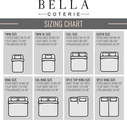 Bella Coterie Twin XL Bamboo Viscose Sheet Set - 100% Organic, Ultra Soft & Cooling | 18" Deep Pocket, White