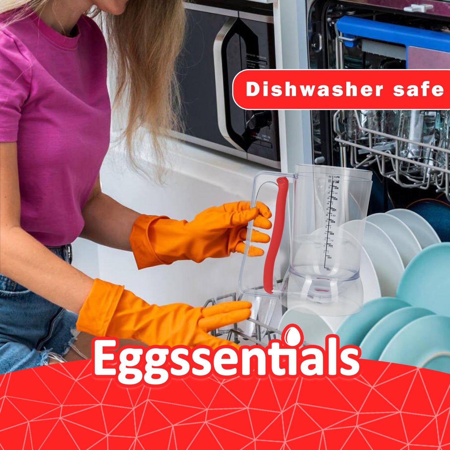 Eggssentials Pancake Batter Dispenser - Poached Egg Maker, Stainless Steel Egg Poaching Pan