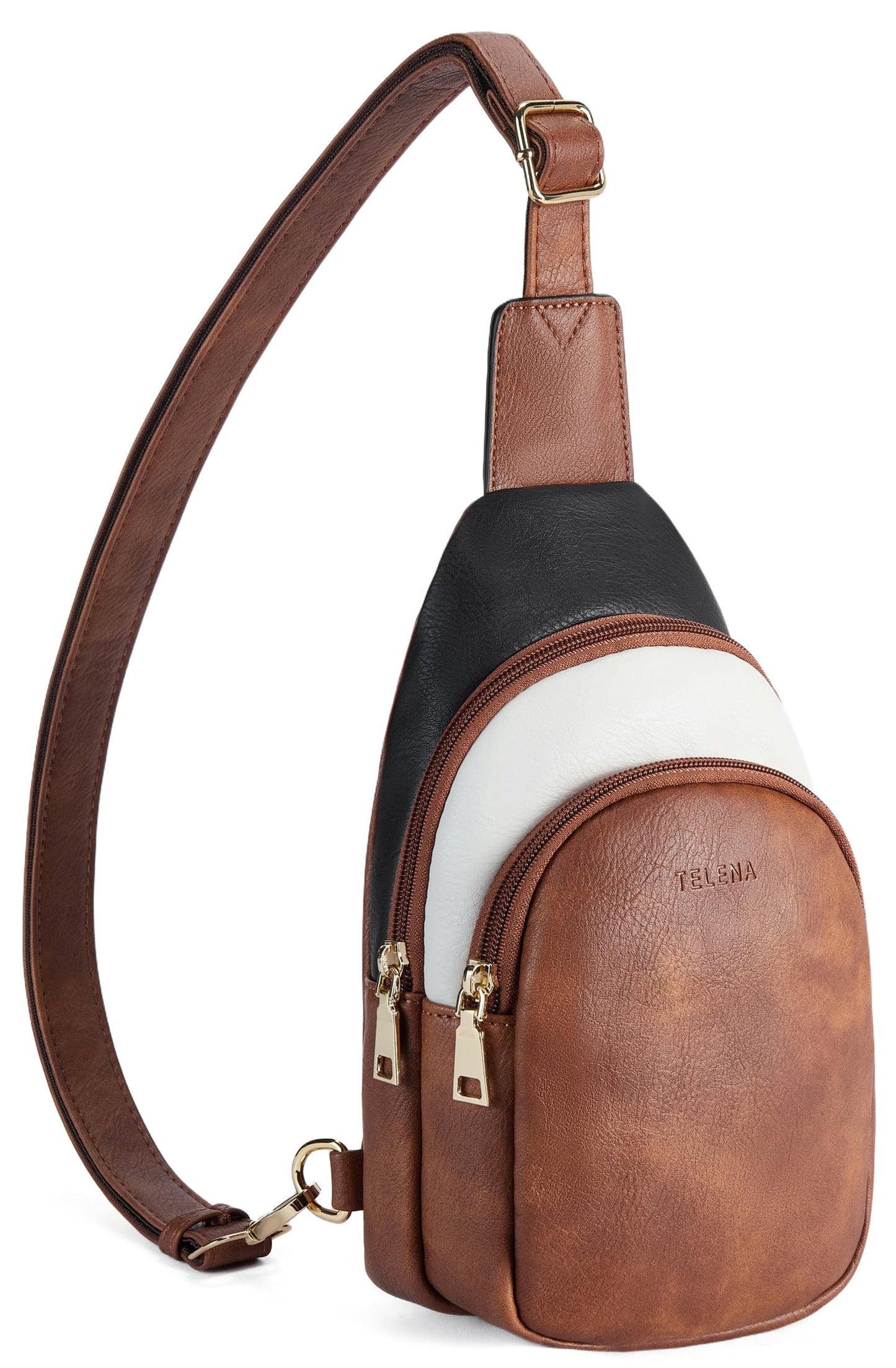 Telena Small Sling Bag for Women Leather Crossbody Fanny Packs Chest Bag for Women