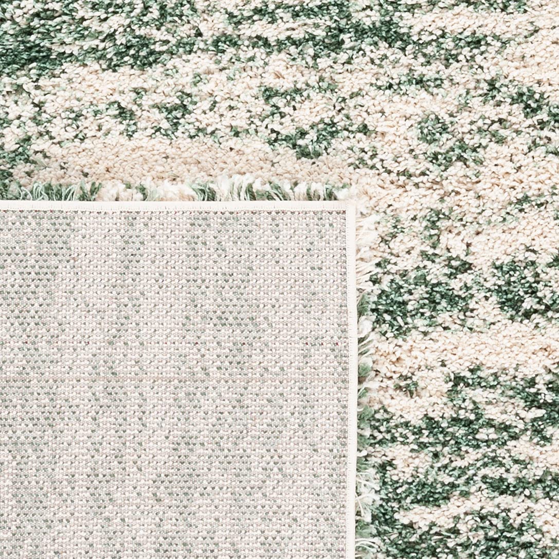 SAFAVIEH Hudson Shag Collection Area Rug - 10' x 14', Ivory/Green, Geometric Design, Plush 1.9 Inch Thick Ideal for High Traffic Areas in Living Room, Bedroom, Dining (SGH206Y)