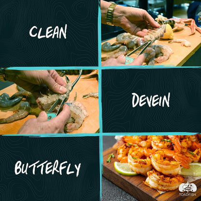 Toadfish Shrimp Deveiner Tool - Kitchen Essential Prawn & Seafood Peeler with Ergonomic Handle