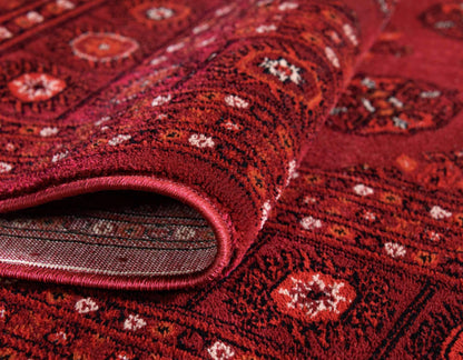 Unique Loom Tekke Collection Over-Dyed Saturated Traditional Torkaman Area Rug, 7 ft x 10 ft, Red/Burgundy