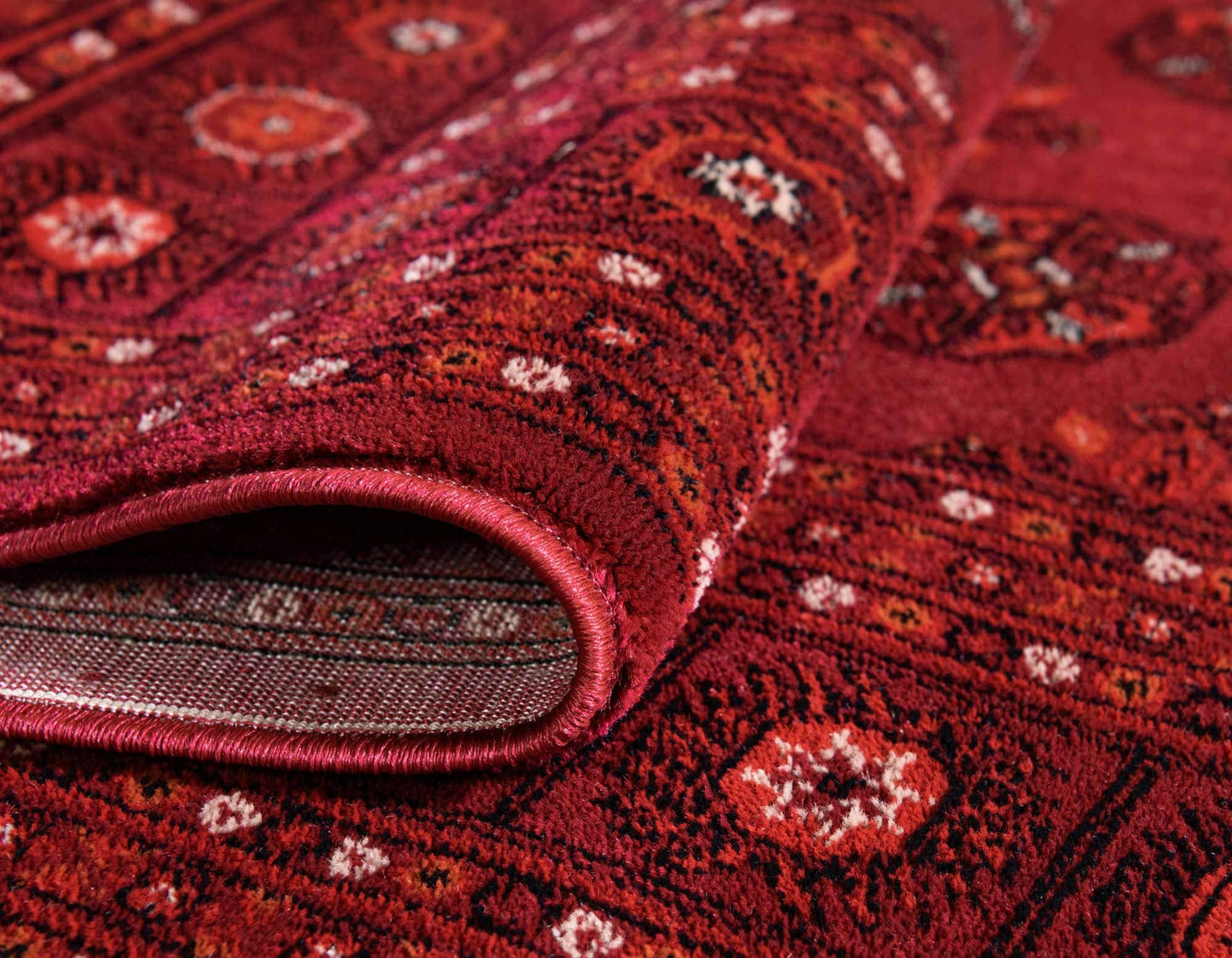 Unique Loom Tekke Collection Over-Dyed Saturated Traditional Torkaman Area Rug, 9 ft x 12 ft, Red/Burgundy