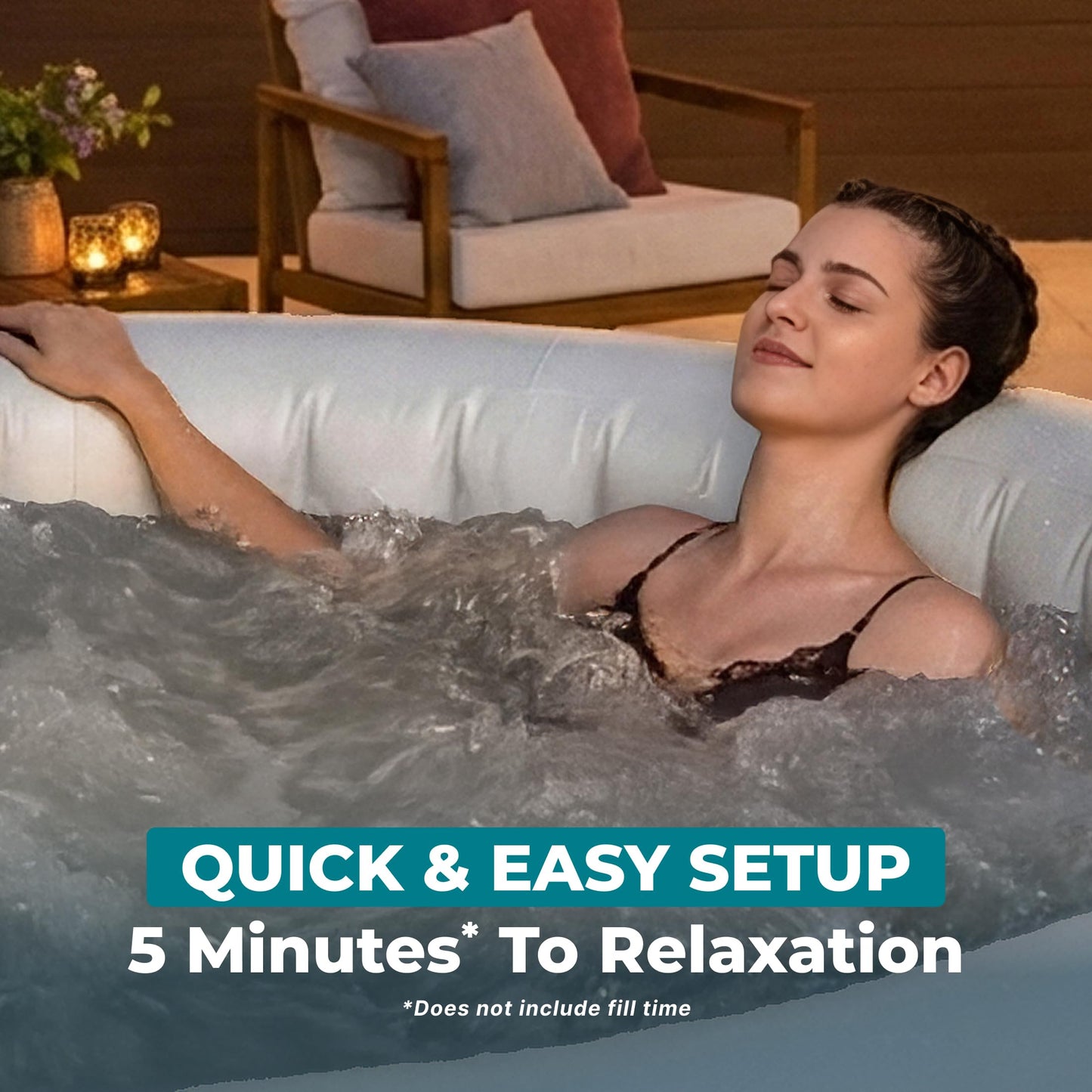 Bestway SaluSpa Hot Springs Inflatable Hot Tub, Fits Up to 4-6 Persons, Energy-Efficient Portable Spa with Smart WiFi App Control, Outdoor Blow Up Hottub for Backyard, 140 AirJets, 77" x 28" Round
