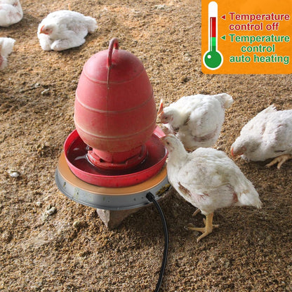 6 125W Poultry Chicken Water Heater: Chicken Water Heater Base for Winter, for Plastic/Metal Poultry Watere Under