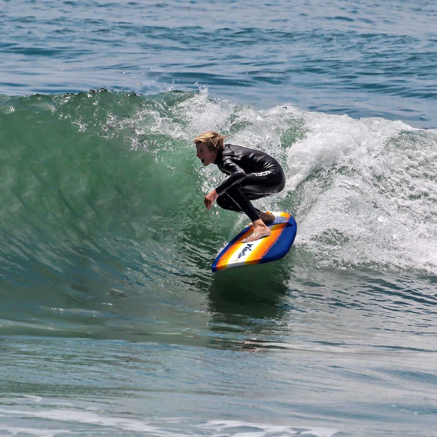 Wave Storm 8ft Surfboard // Foam Wax Free Soft Top Longboard for Adults and Kids of All Levels of Surfing,Mix,AZ22-WSSF800-B