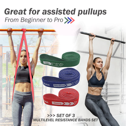 Fittest Pro by Limm Resistance Bands for Legs and Butt, Fabric Exercise Loop Bands Yoga, Pilates, Rehab, Fitness and Home Workout, Strength Bands for Booty