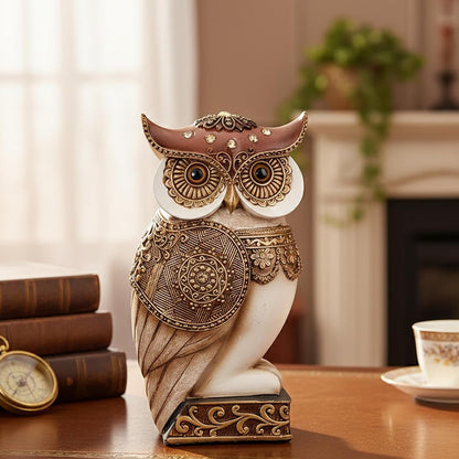 Owl Statue for Home Decor Accents, Shelf Bookshelf Table Office Living Room Decor Owl Figurine, Ideal Gifts for Bird