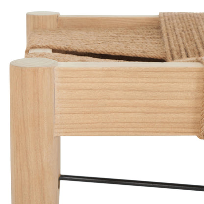 SAFAVIEH Home Collection Arcana Tropical Natural Jute Rope Sungkai Solid Wood Bench (Fully Assembled)