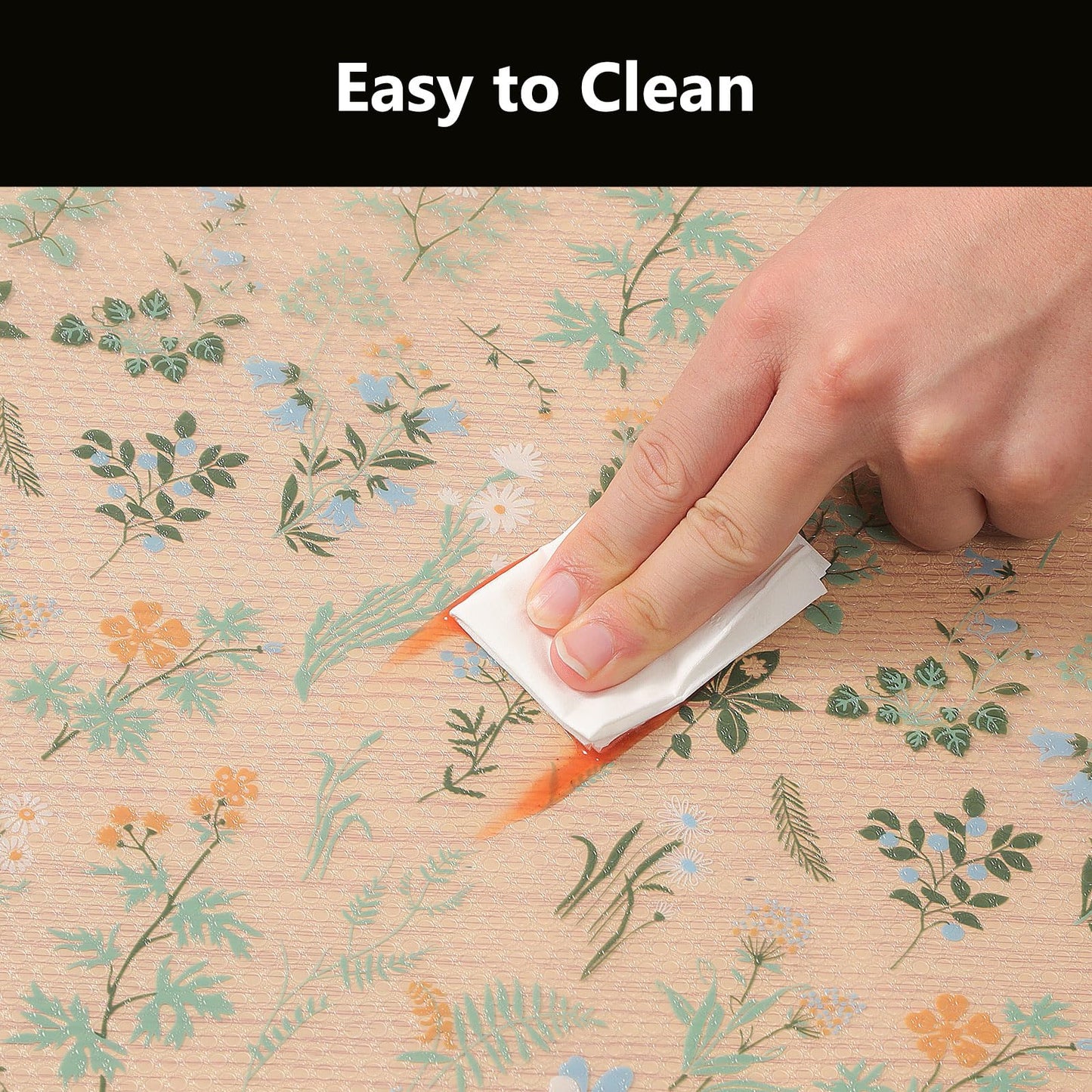 INNOLITES Shelf Liners for Kitchen Cabinets – Drawer Liner Waterproof & Oil-Proof, Non-Adhesive EVA with Floral Pattern – Durable Washable, Easy to Cut (Sage Green, 17.5" x 78.7")