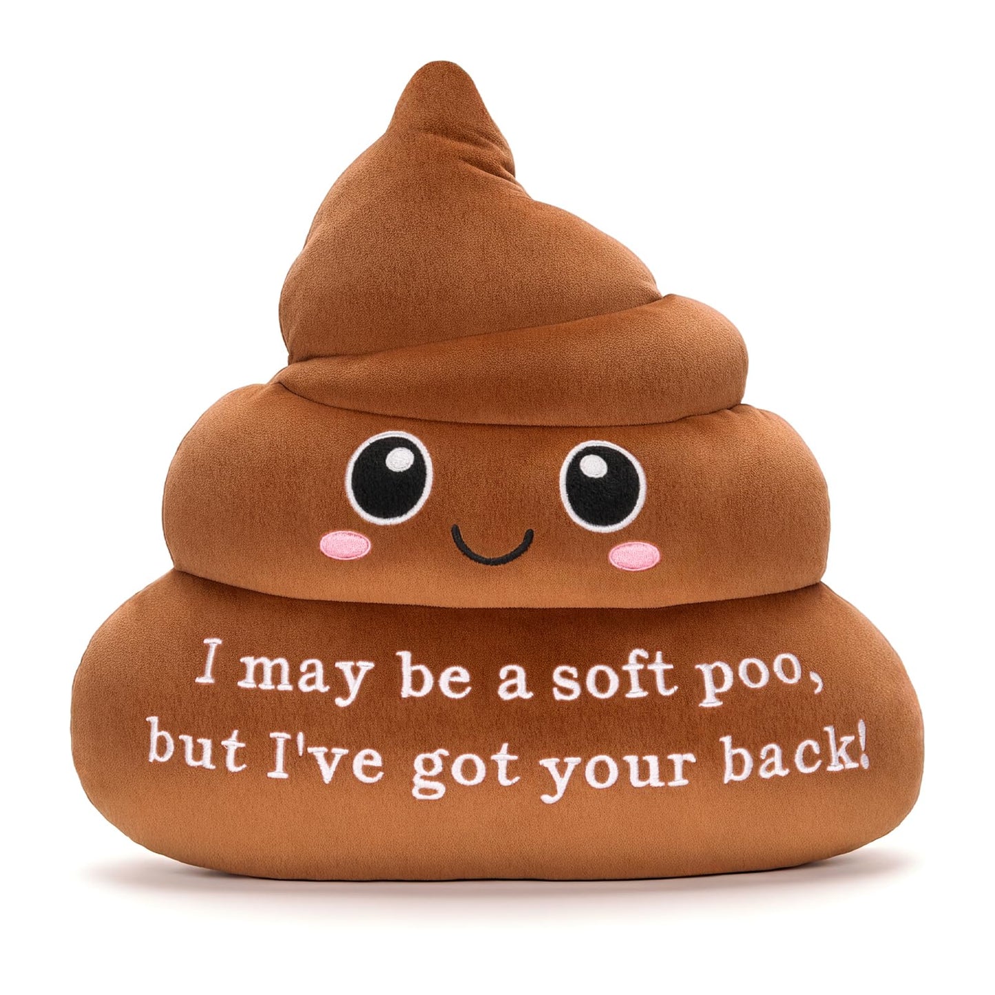 HOMQYTE Funny Poop Throw Pillow Decorative Positive Poo Stuffed Plush Cushion for Couch Home Decor Christams Gag Gifts (Brown)