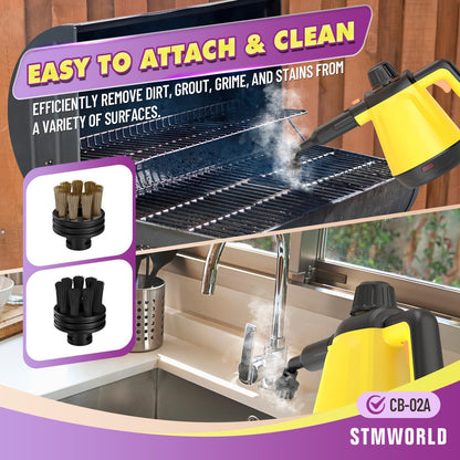 Steam Cleaner Replacement Brushes, Original Accessories for STMWORLD CB-02A, Compatible STMWORLD CB-02A Steamer(3 Pack)