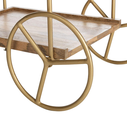 Safavieh Home Collection Harper 2-tier Natural Wheels Bar Cart