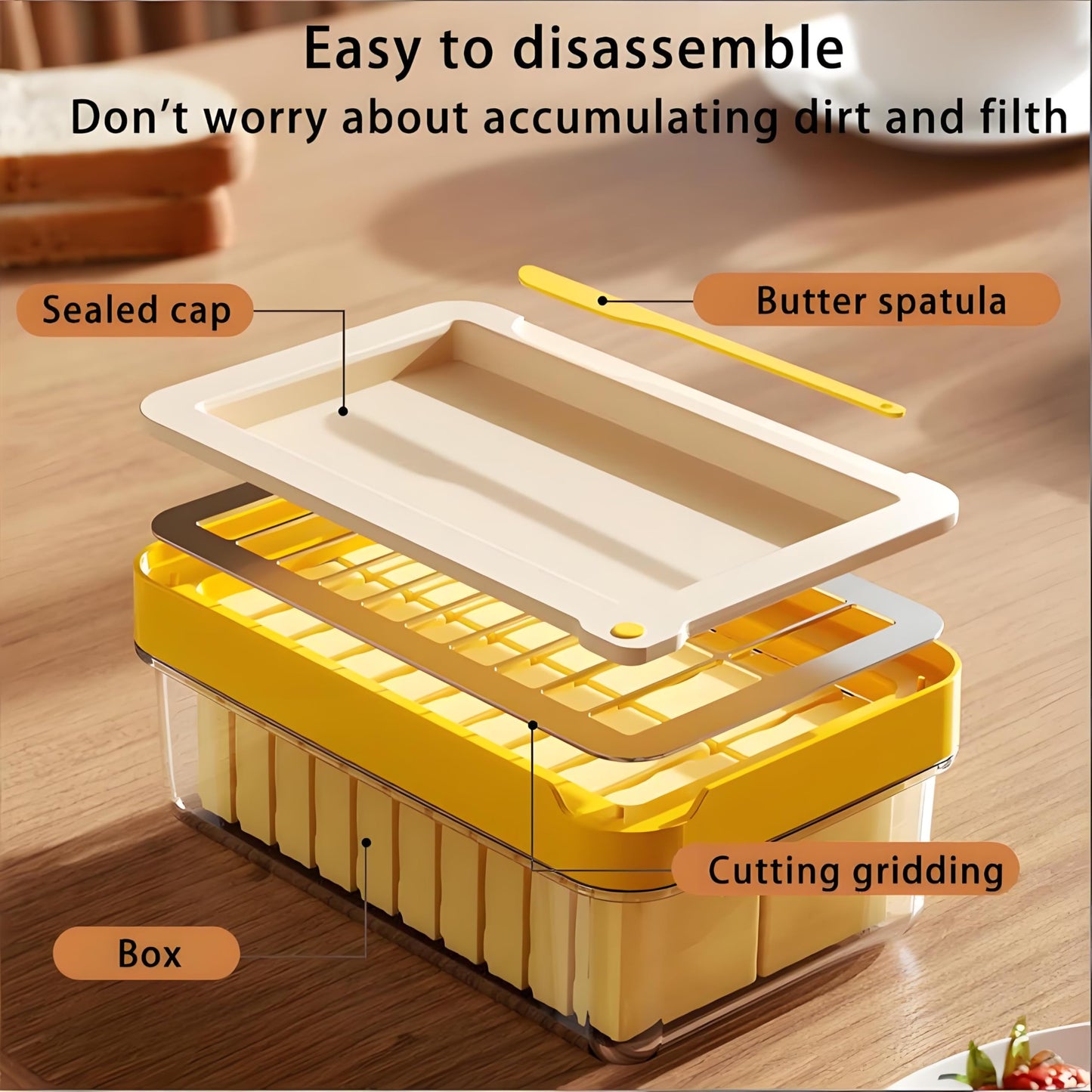WANEBEIBAY Butter Slicer Cutter, Stick Butter Container Dish with Lid for Fridge,Butter Container Butter Box Case for Countertop or Fridge