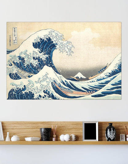 The Great Wave off Kanagawa by Katsushika Hokusai Poster Print, 24in Tall X 36in Wide