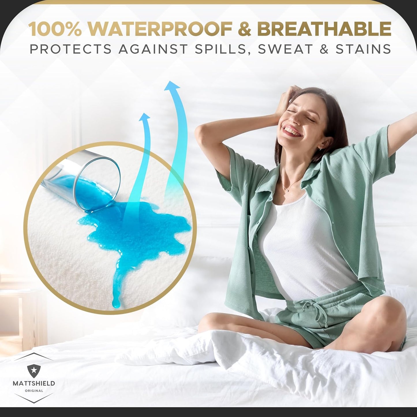 3-Piece 2 6-Sided MATTSHIELD Ultimate Sensitive Skin Kit Full Size Bed Bug Mattress Protector + Zippered Pillow Covers
