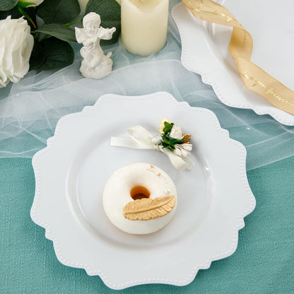 COLOSUS 60pcs White Disposable Plastic Plates-Heavy duty plate for party/wedding/anniversary 30 dinner plates and 30 dessert/salad plates