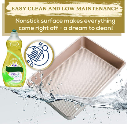 Ultra Cuisine 9x13 Inch Non-Stick Cake Baking Pan - Easy Clean & Food Safe Coating - Bake Like A Pro