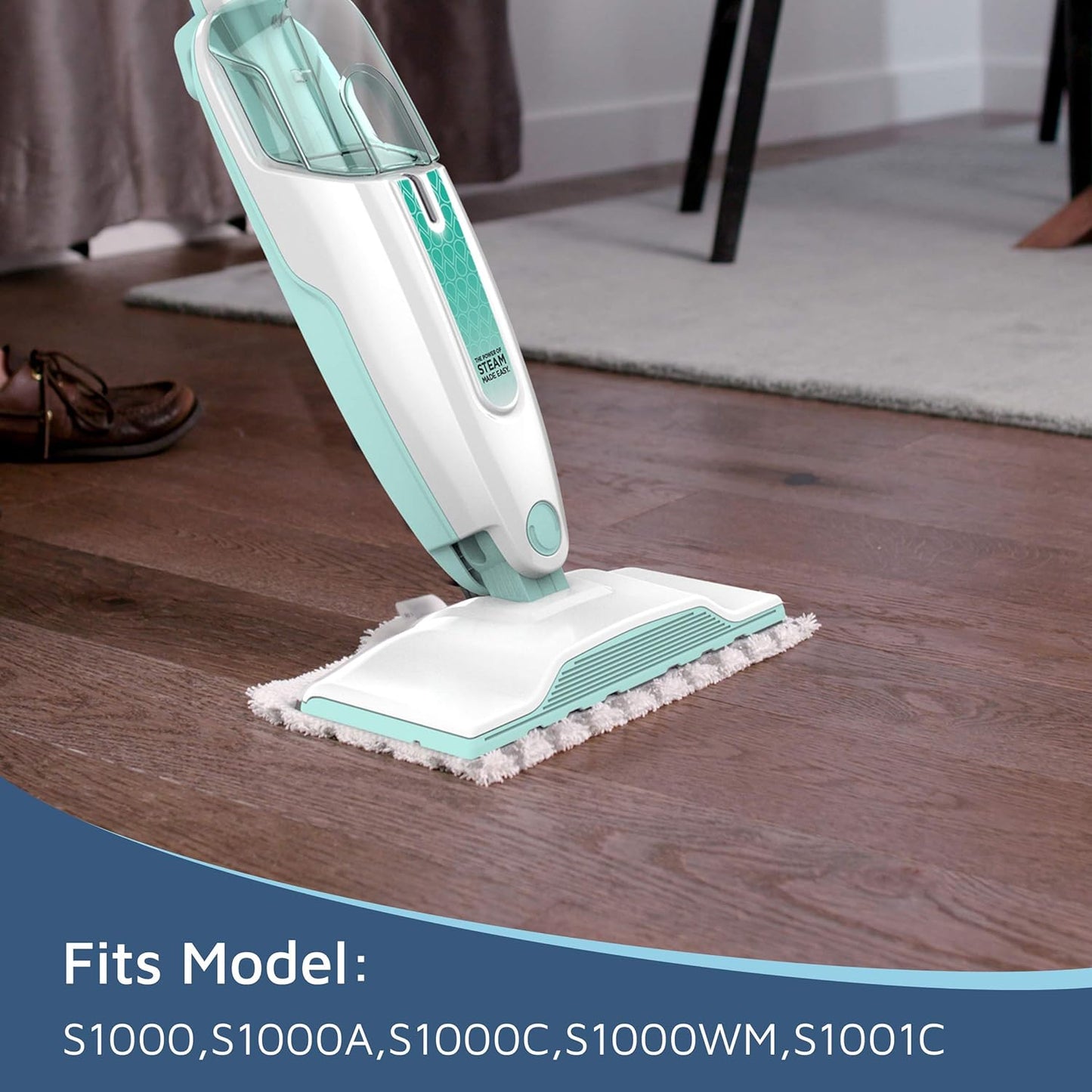 Flammi 4-Pack S1000 S1000A S1001C S2001, F Microfiber Mop Pads Refills Compatible with Shark Steam Mop Washable