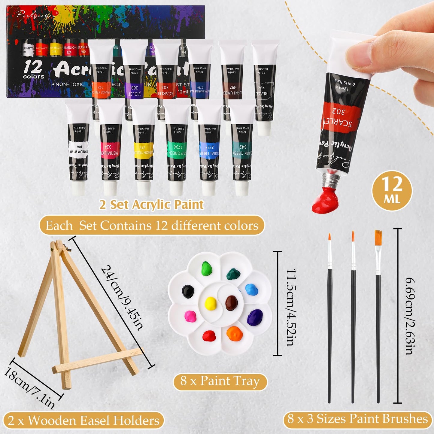 Cholemy 36 Pcs Paint and Sip Kit for Adults 8''x10'' Pre Drawn Canvas for Painting DIY Afro Acrylic Painting Kit Wood Easel Brushes Date Night Bulk for Father's Day Party Gifts(Charming Lady)