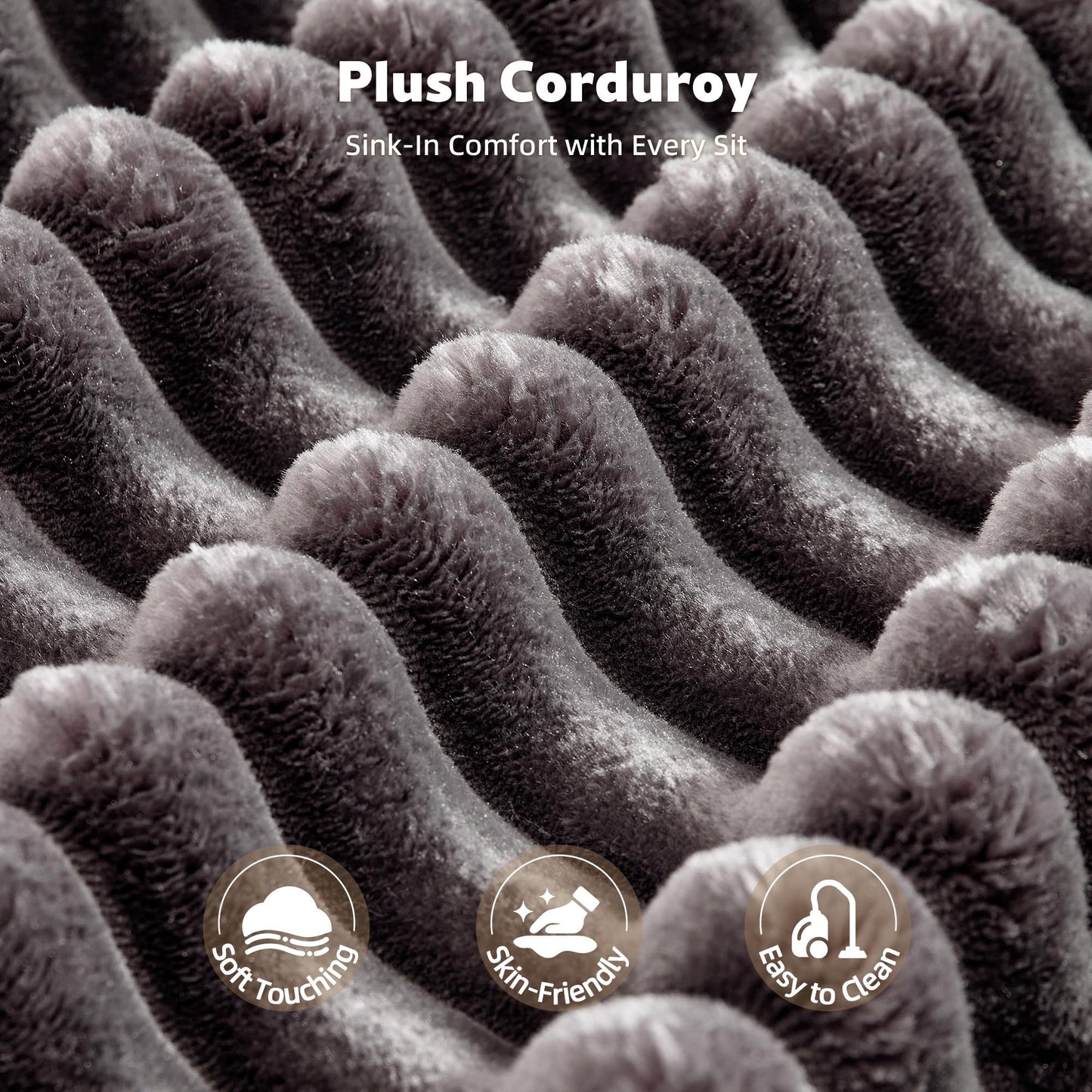 58” Oversized Upholstered Sofa Bed, Round Chaise Lounge Chair Indoor, Fluffy Plush Chaise Lounge, Modern Chenille Cloud Couch with Deep Seat, Comfy Bean Bag Chiar for Living Room Apartment